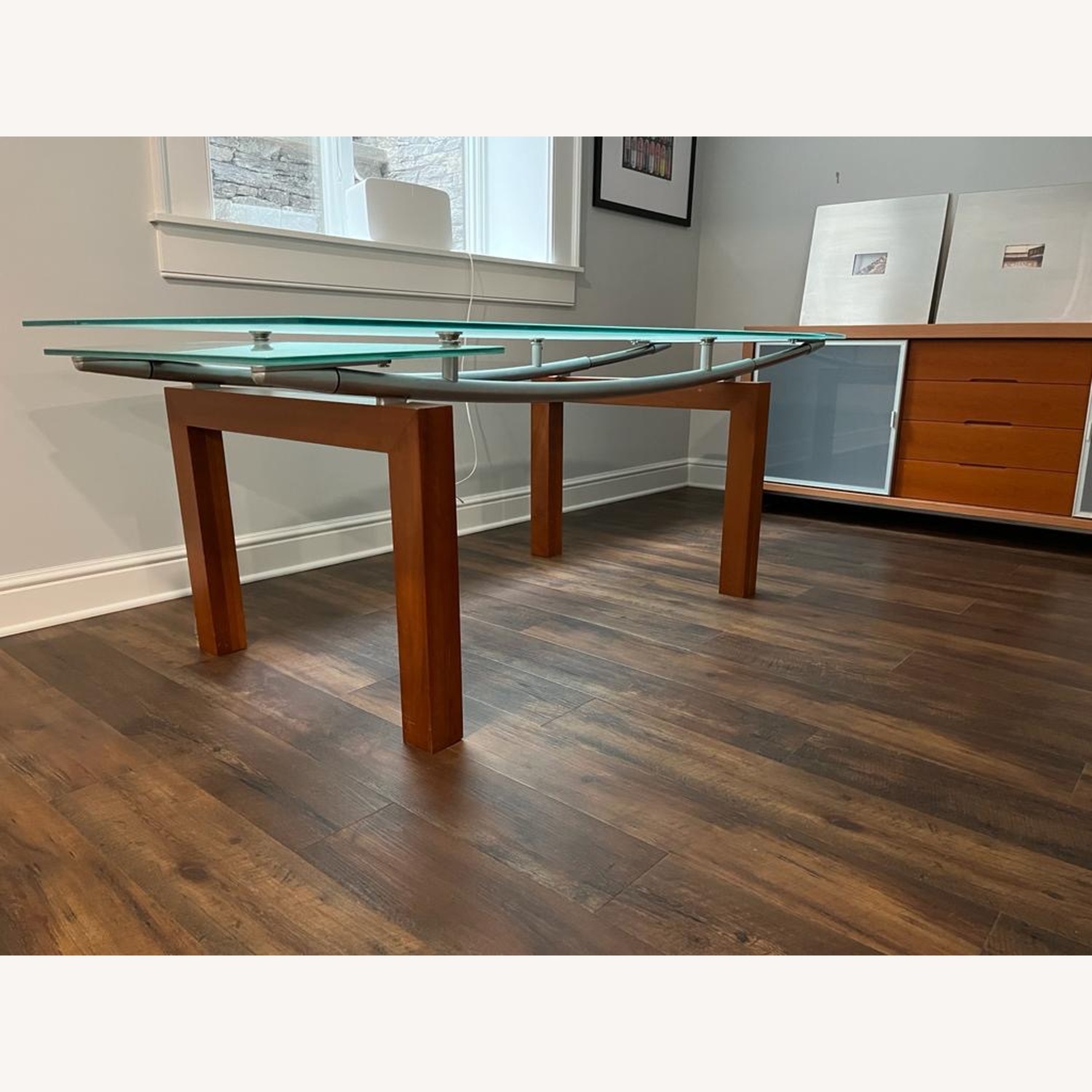 Danish Dining Table W Frosted Glass - image-2