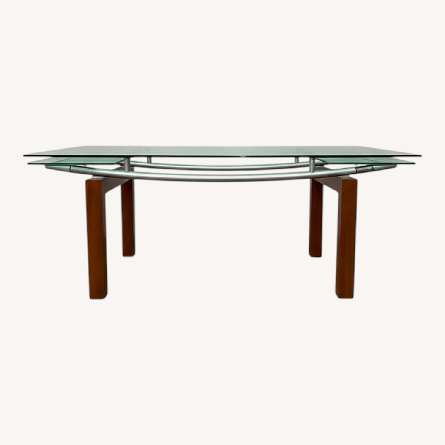 Danish Dining Table W Frosted Glass - image-0