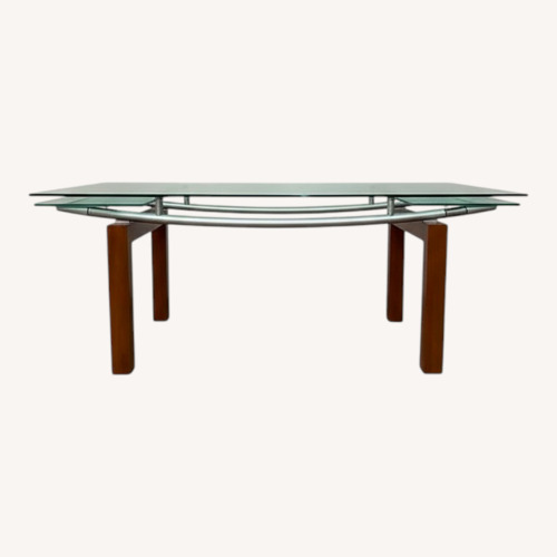 Used Danish Dining Table W Frosted Glass for sale on AptDeco