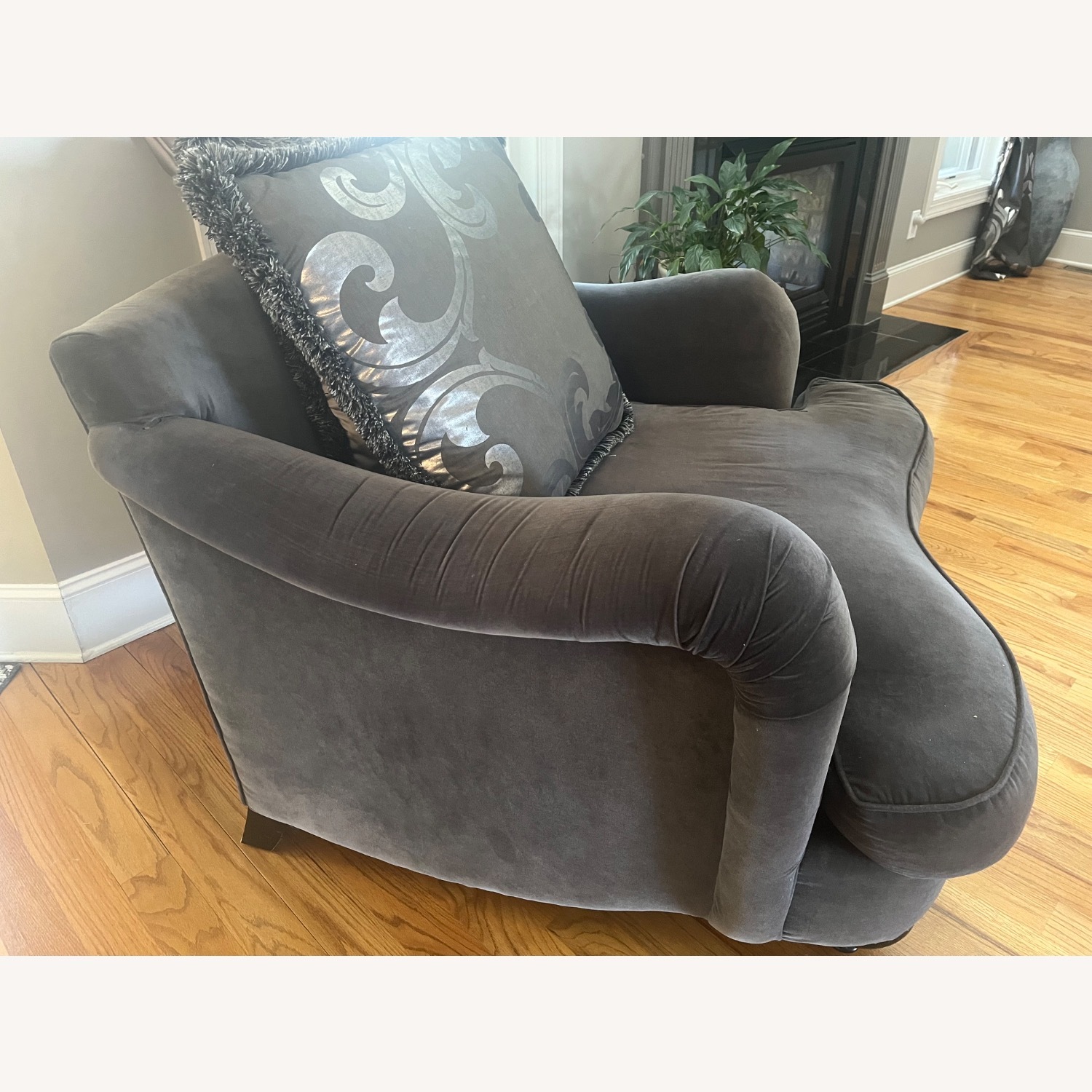 Thayer Coggin Light Gray Fabric 2 Seater Sofa - image-6