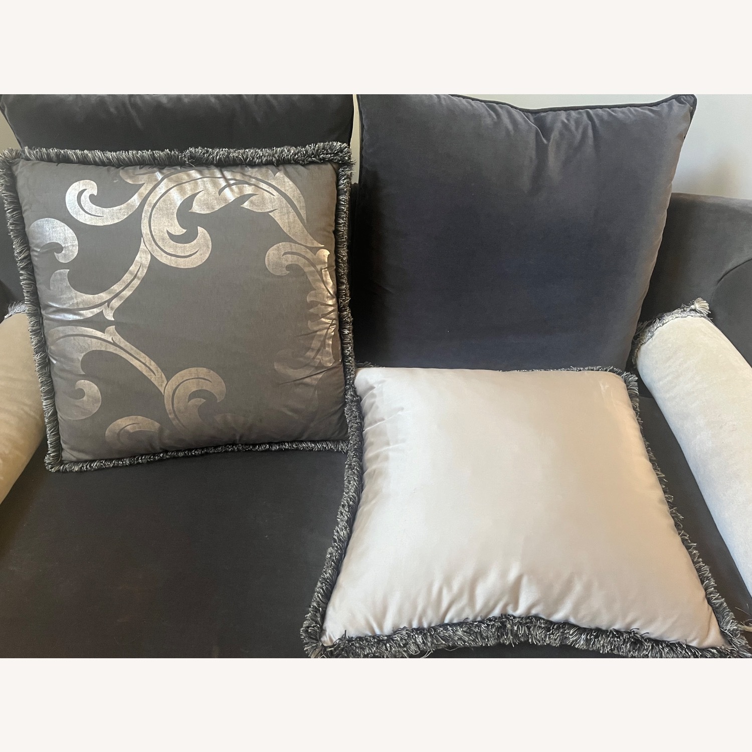 Thayer Coggin Light Gray Fabric 2 Seater Sofa - image-4