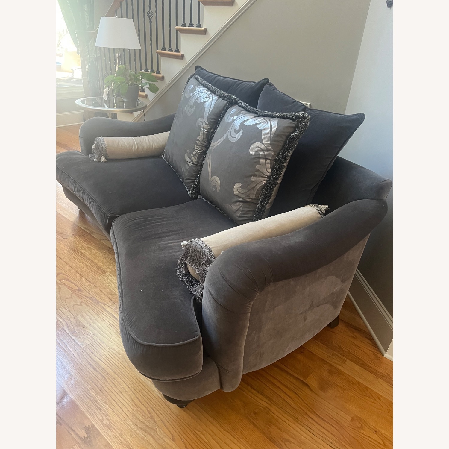 Thayer Coggin Light Gray Fabric 2 Seater Sofa - image-1