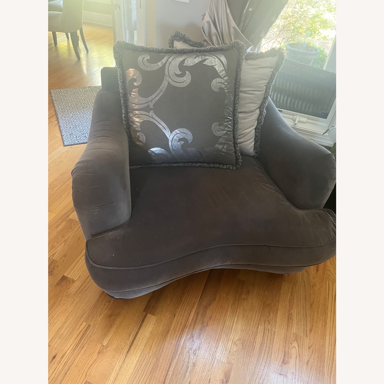 Thayer Coggin Light Gray Fabric 2 Seater Sofa - image-7