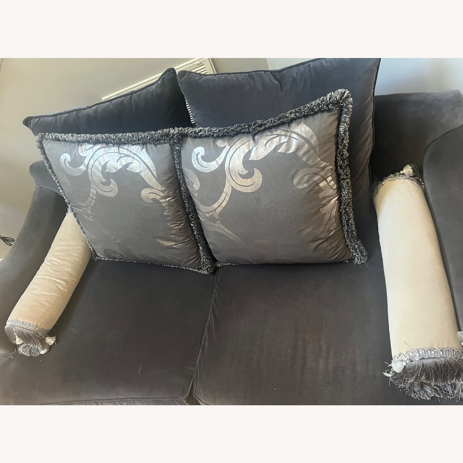 Thayer Coggin Light Gray Fabric 2 Seater Sofa - image-3