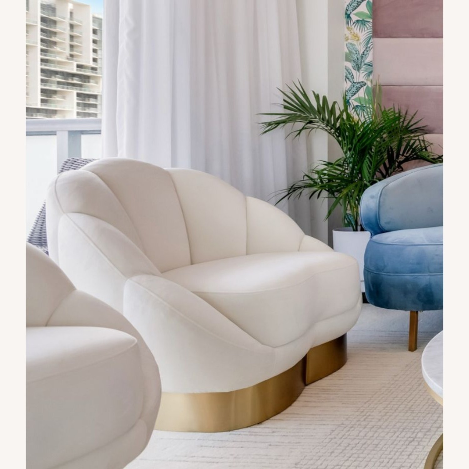 TOV Furniture Cream Velvet Accent Chairs  - image-2