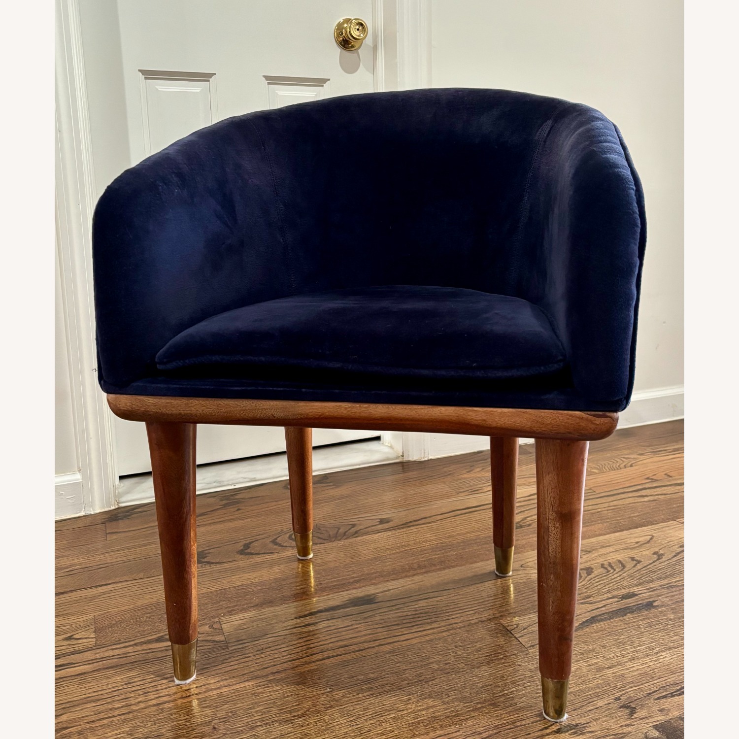 CB2 Viceroy Sapphire Blue Velvet Dining Chairs - image-1