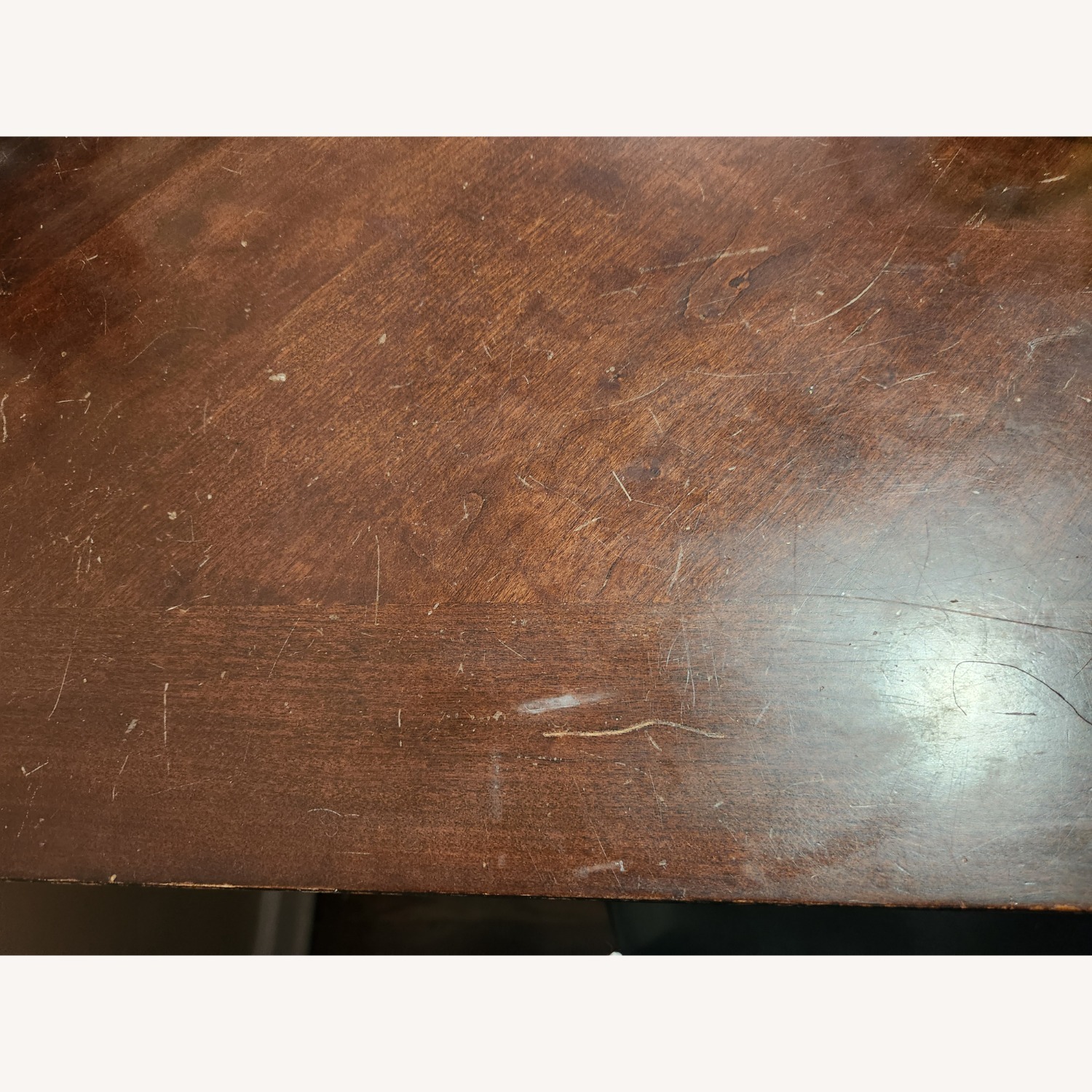 Dark Brown Wood Dining Table & 4 Chairs - image-4