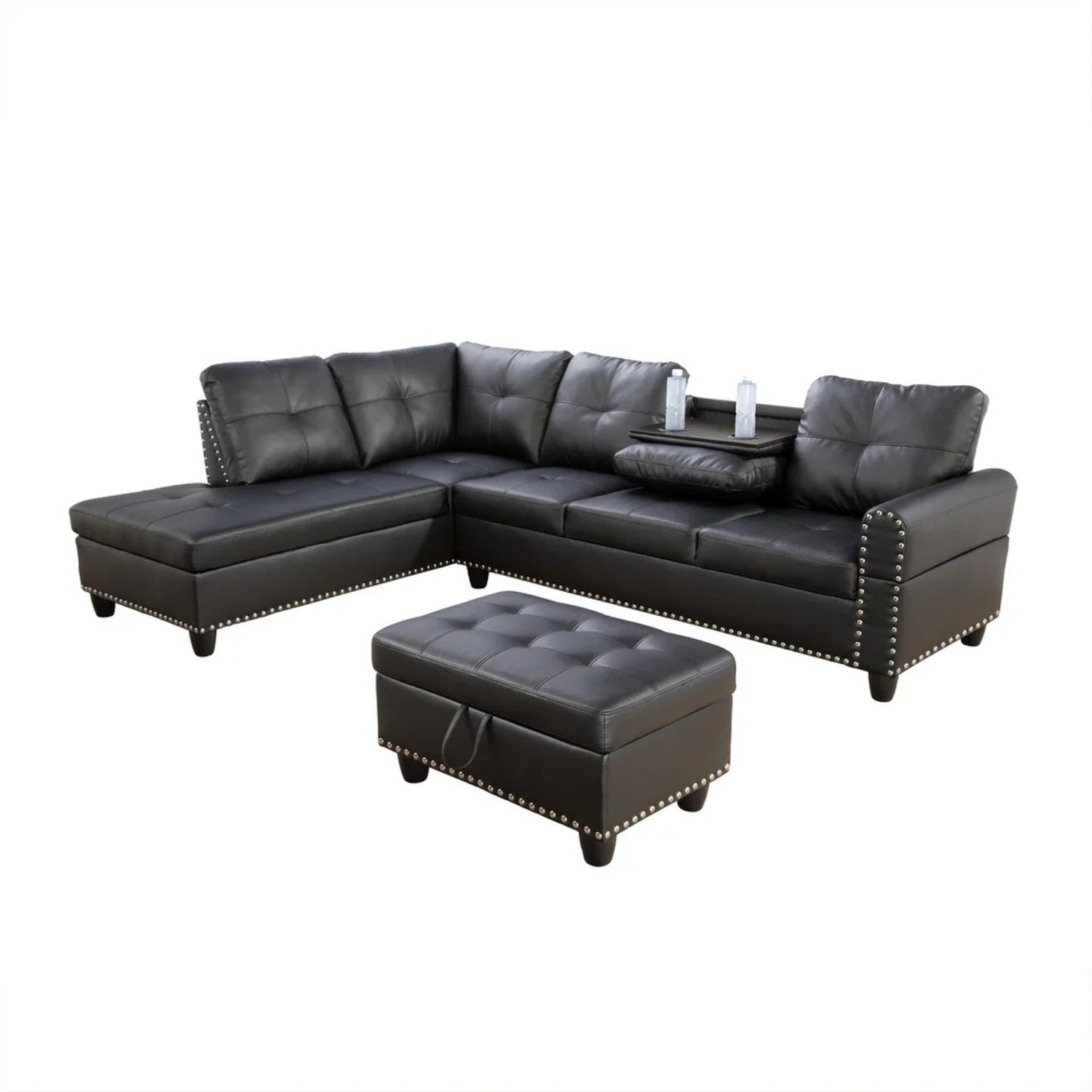 Black 3+ Seater Sofa - image-5