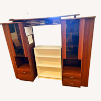 Light Brown Wood Media Storage