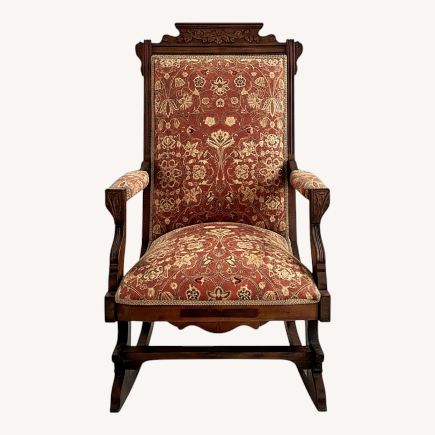 Vintage/Antique Red Wood Accent Chair - image-0