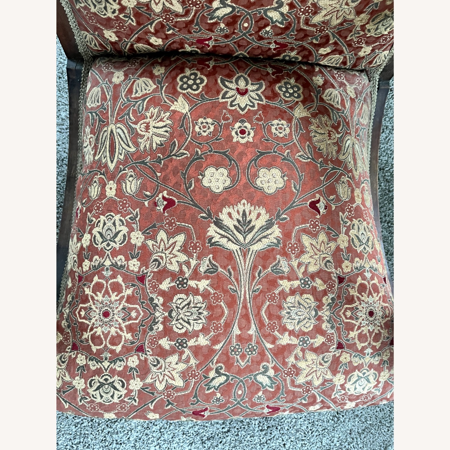 Vintage/Antique Red Wood Accent Chair - image-4