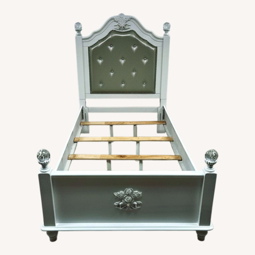 Used Furniture of America Twin White  Tufted Panel Bed for sale on AptDeco