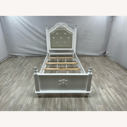 Used Furniture of America Twin White  Tufted Panel Bed for sale on AptDeco