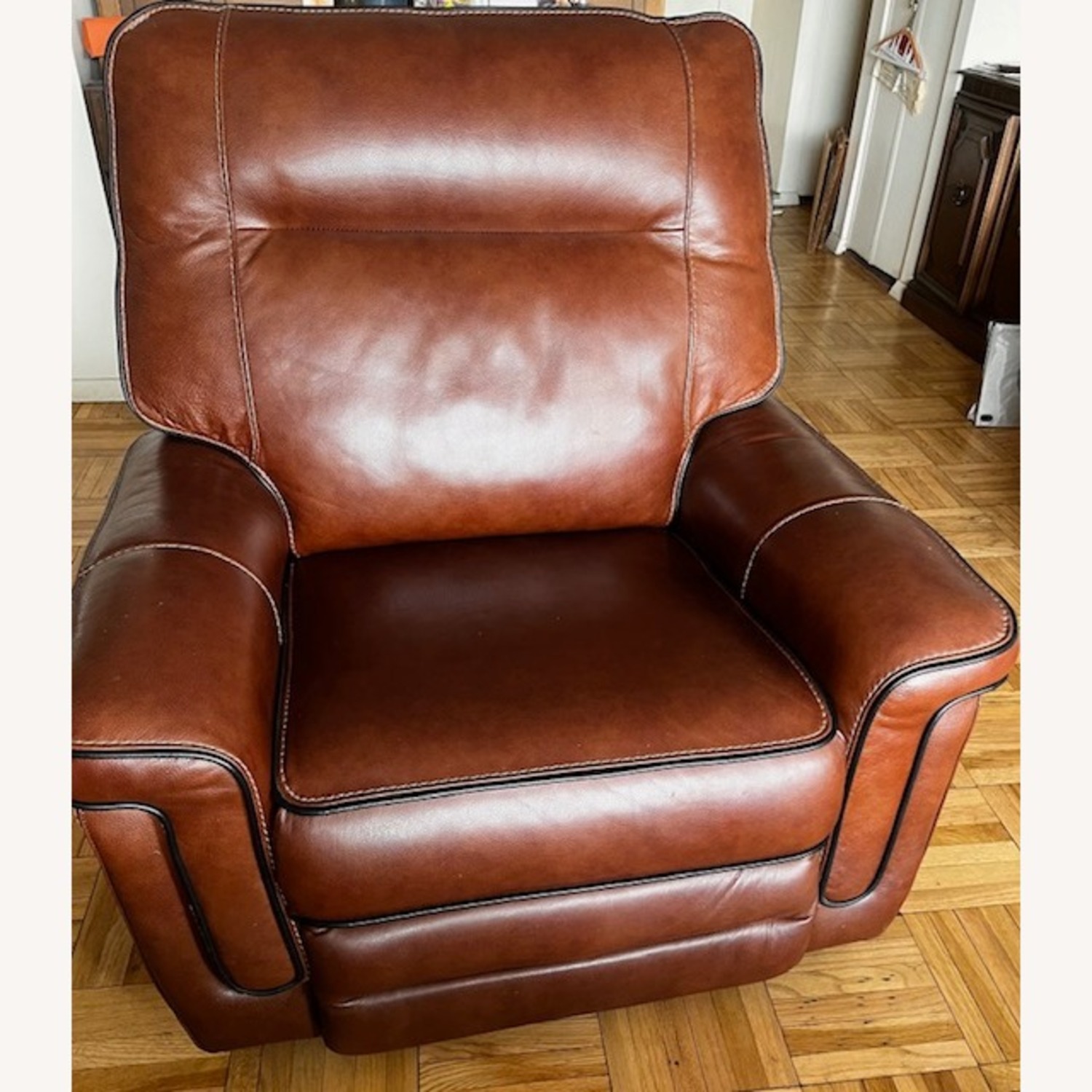 Macy's Dark Brown Faux Leather Recliner - image-1
