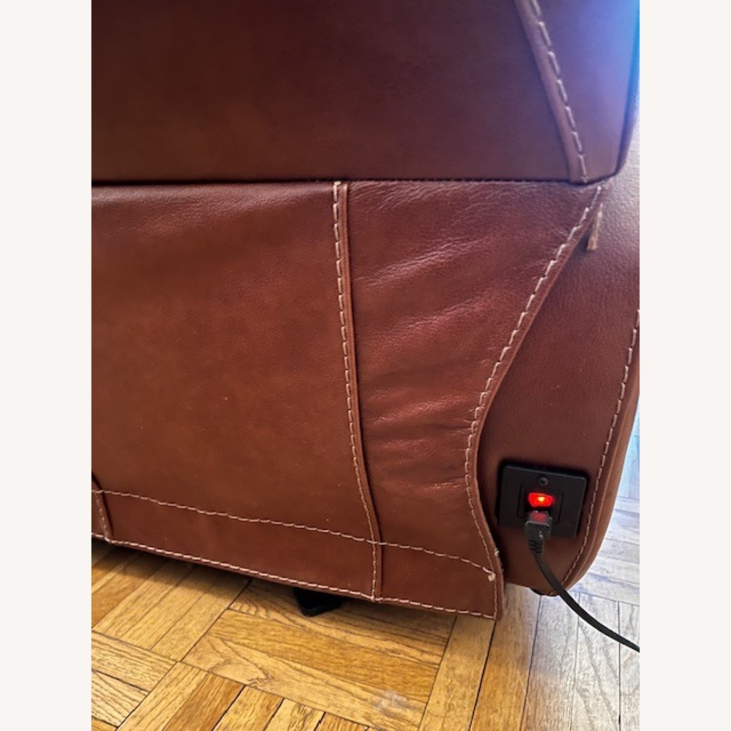 Macy's Dark Brown Faux Leather Recliner - image-3