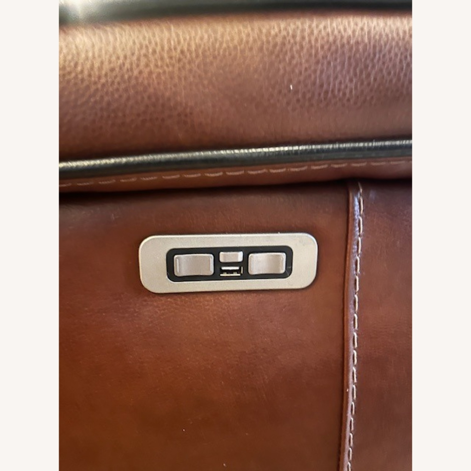 Macy's Dark Brown Faux Leather Recliner - image-2