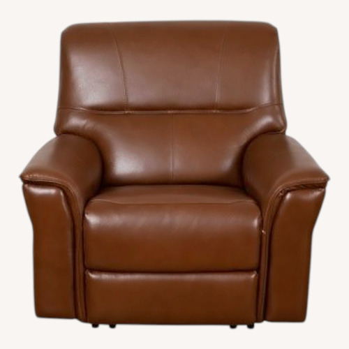 Used Macy's Dark Brown Faux Leather Recliner for sale on AptDeco