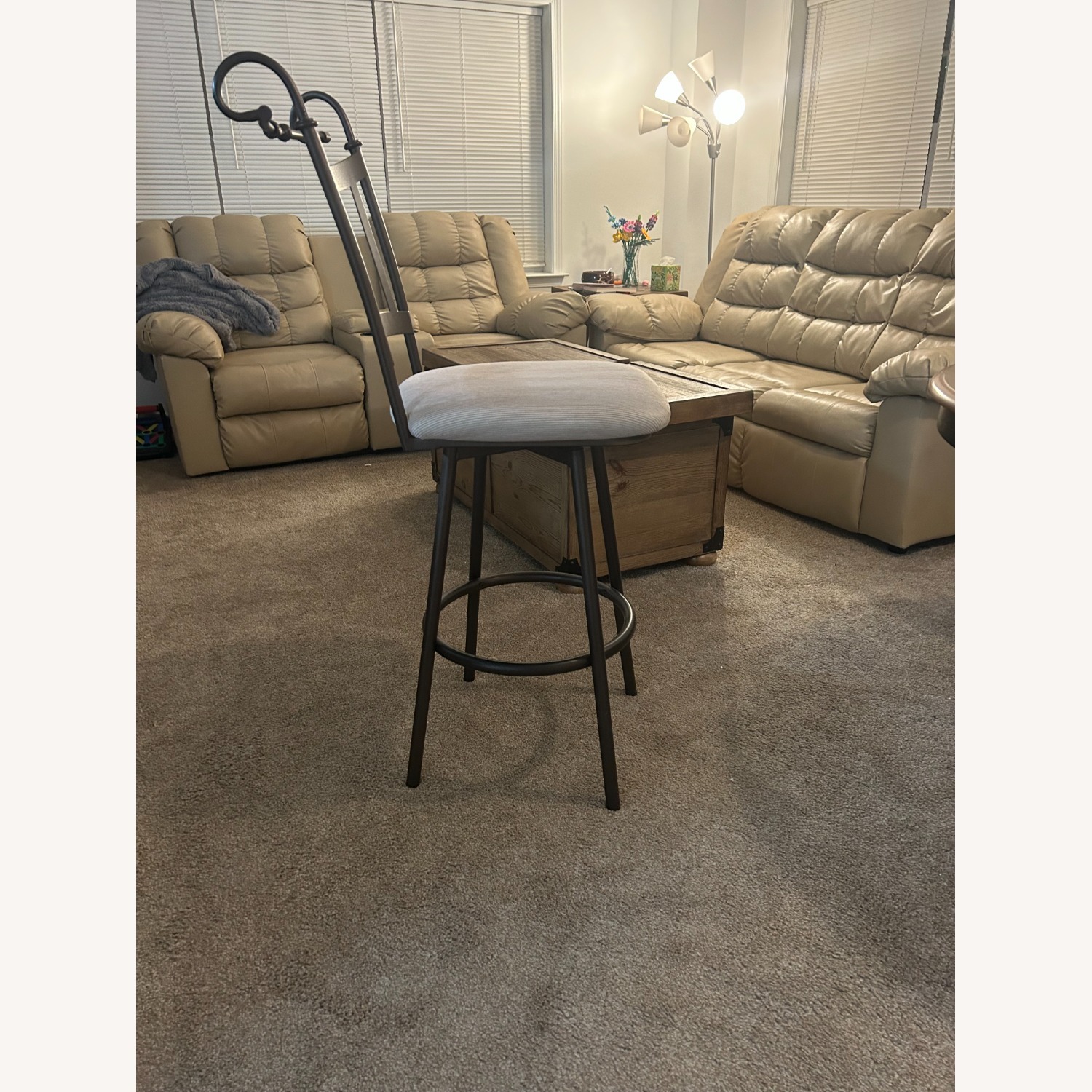 Dark Brown Metal Stools - image-2