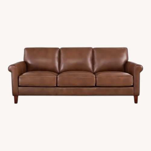 Used Light Brown Leather 3 Seat Couch  for sale on AptDeco