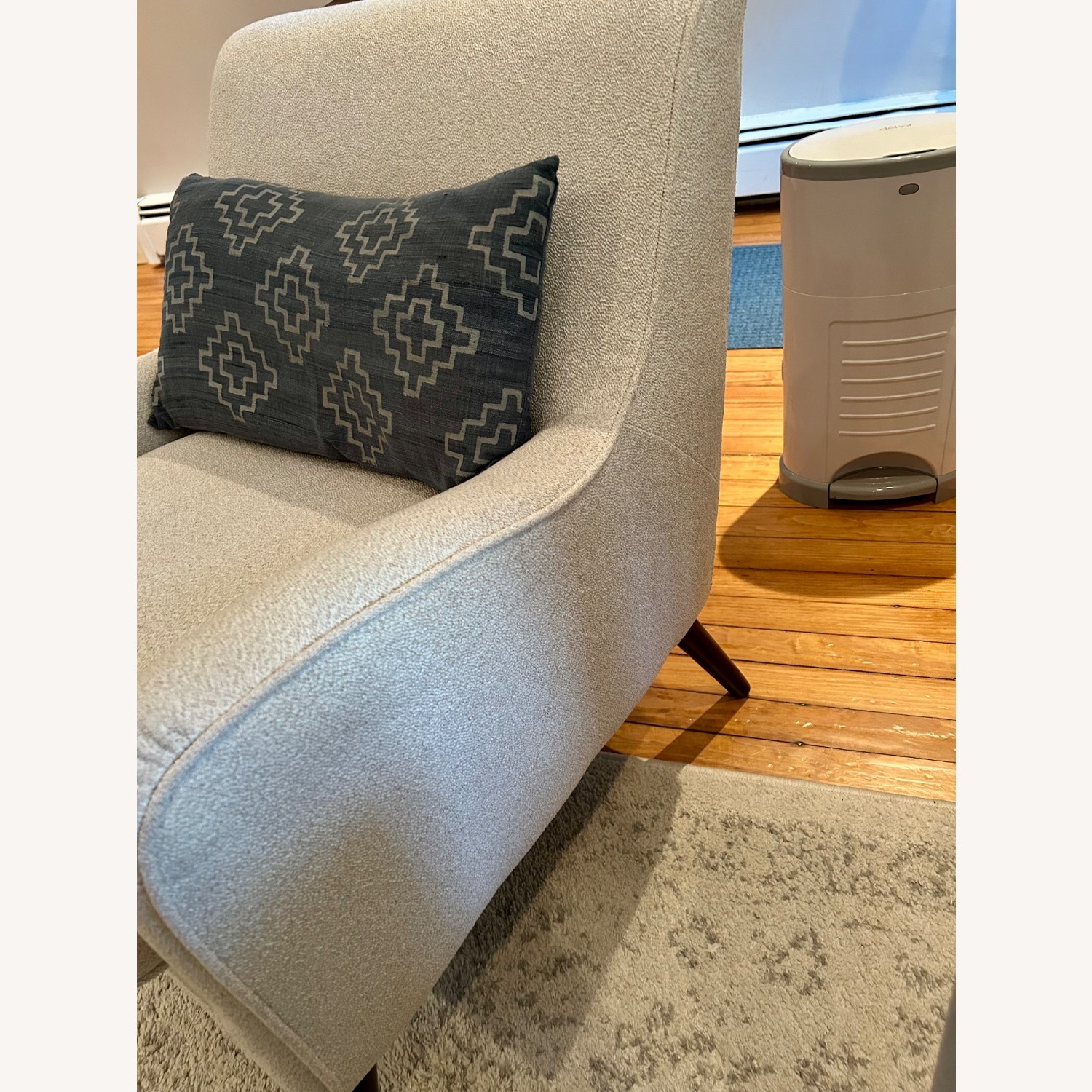 West Elm Book Nook Chairs Natural Fabric Armchair - image-7