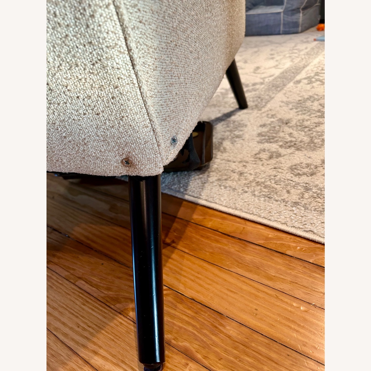 West Elm Book Nook Chairs Natural Fabric Armchair - image-2