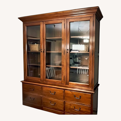Used Vintage/Antique Dark Brown Wood Wall Unit for sale on AptDeco