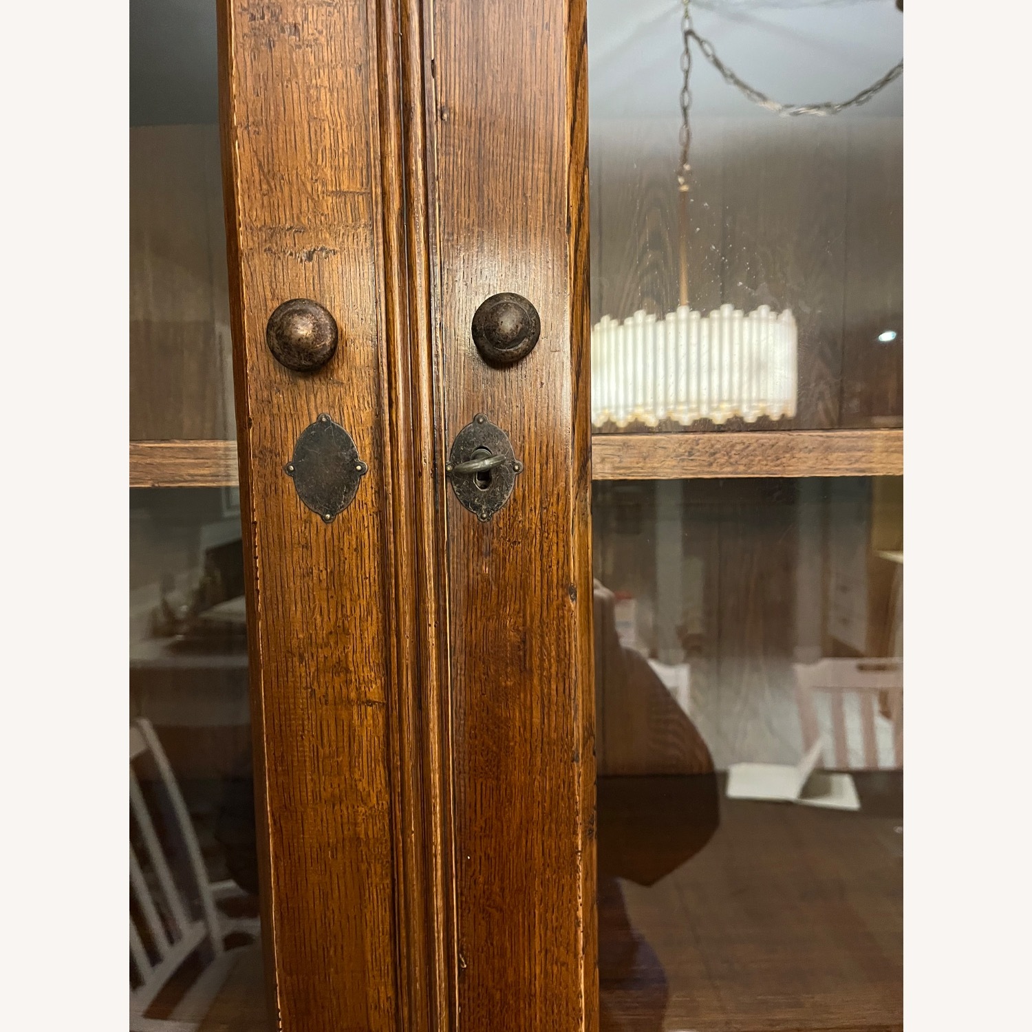 Vintage/Antique Dark Brown Wood Wall Unit - image-9