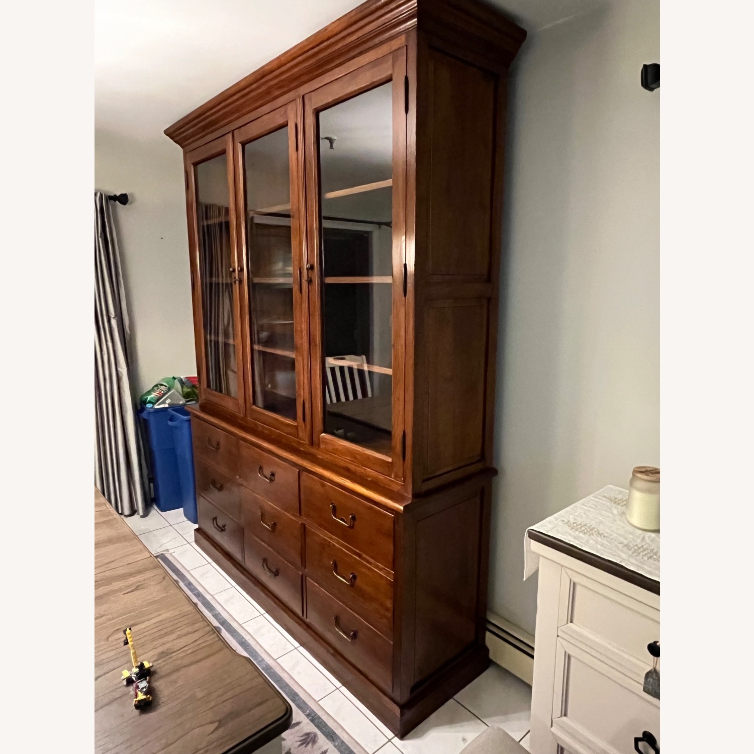 Vintage/Antique Dark Brown Wood Wall Unit - image-3
