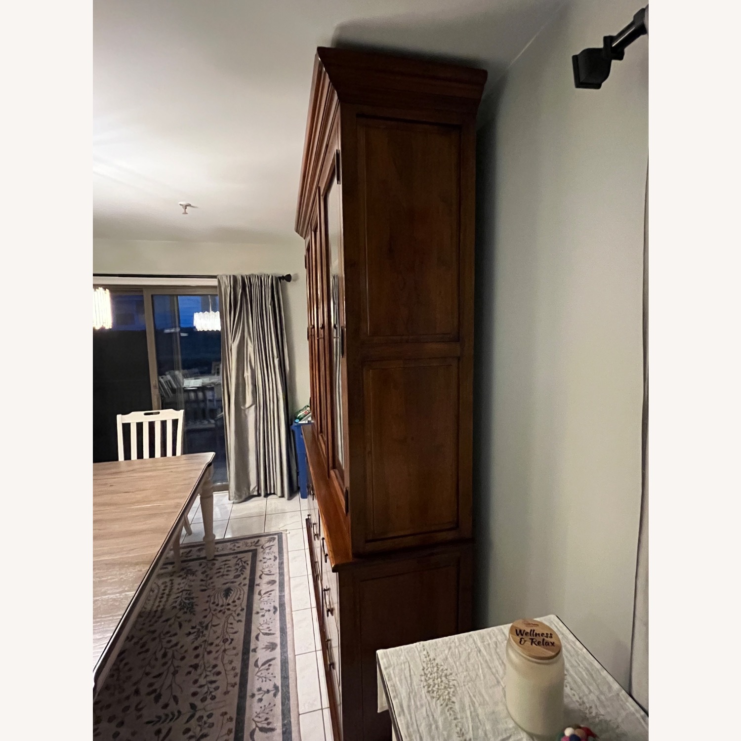 Vintage/Antique Dark Brown Wood Wall Unit - image-5