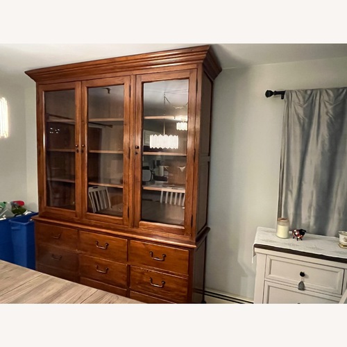 Used Vintage/Antique Dark Brown Wood Wall Unit for sale on AptDeco