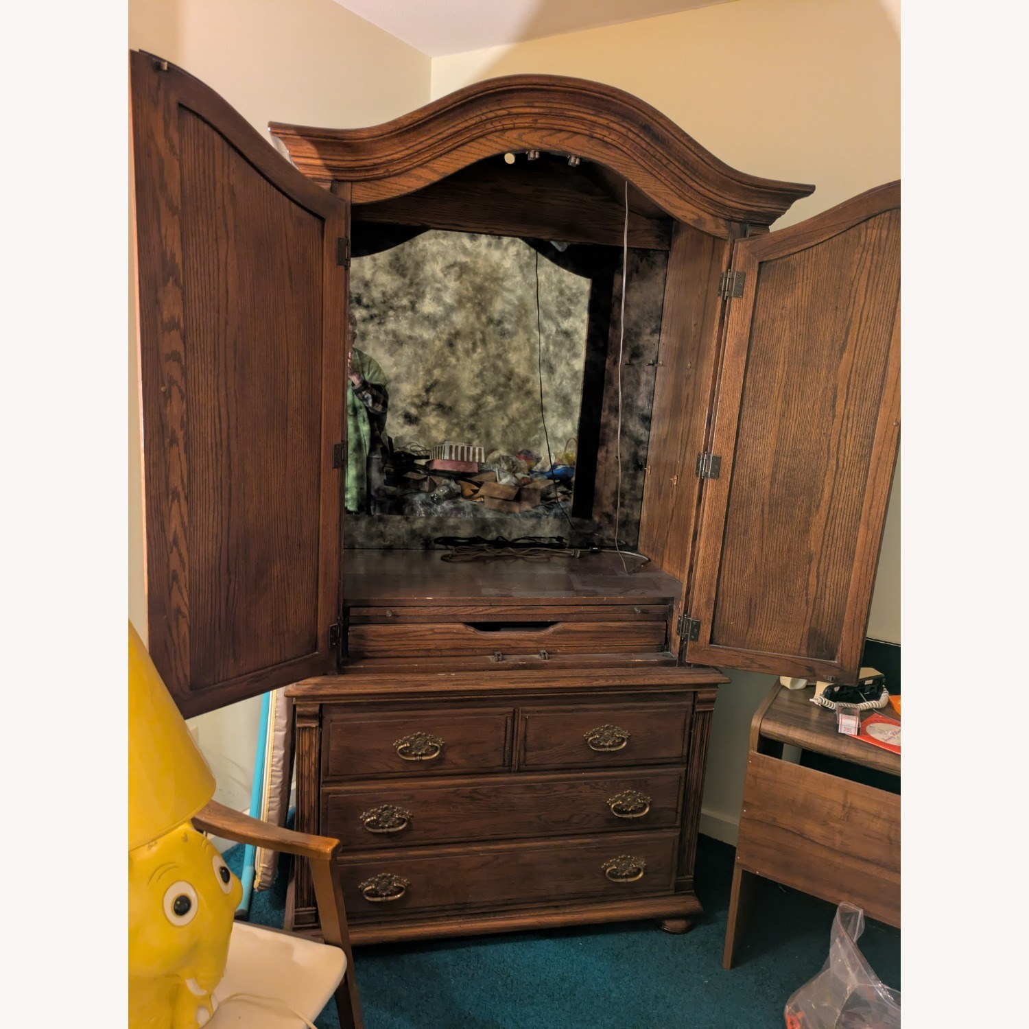 Ethan Allen Charter Oak Armoire Wood Armoire - image-2