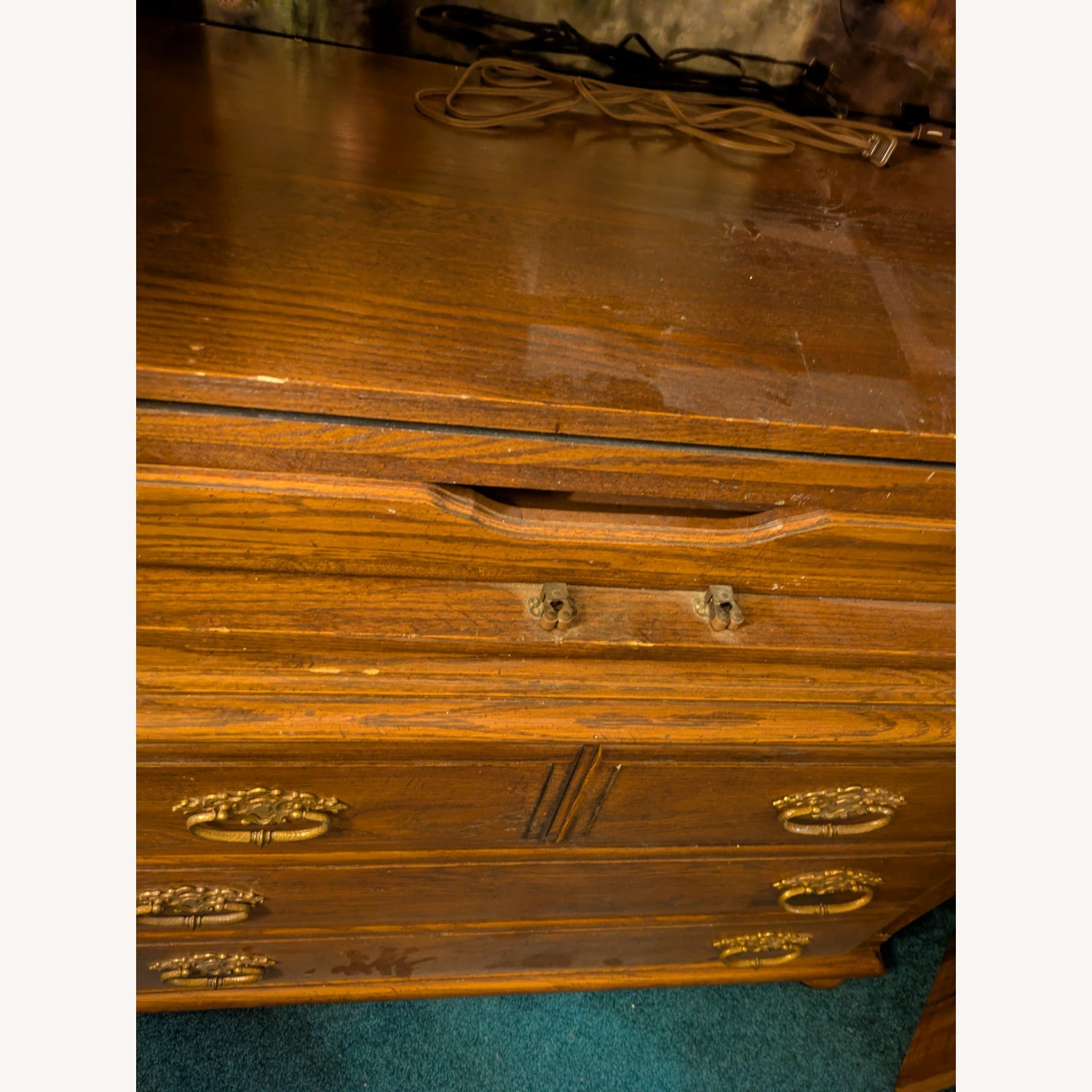 Ethan Allen Charter Oak Armoire Wood Armoire - image-4