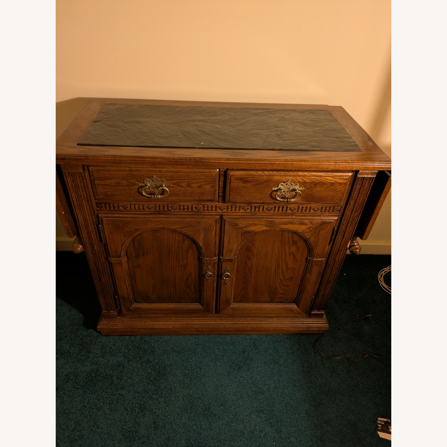 Ethan Allen Dark Brown Wood Dresser - image-1