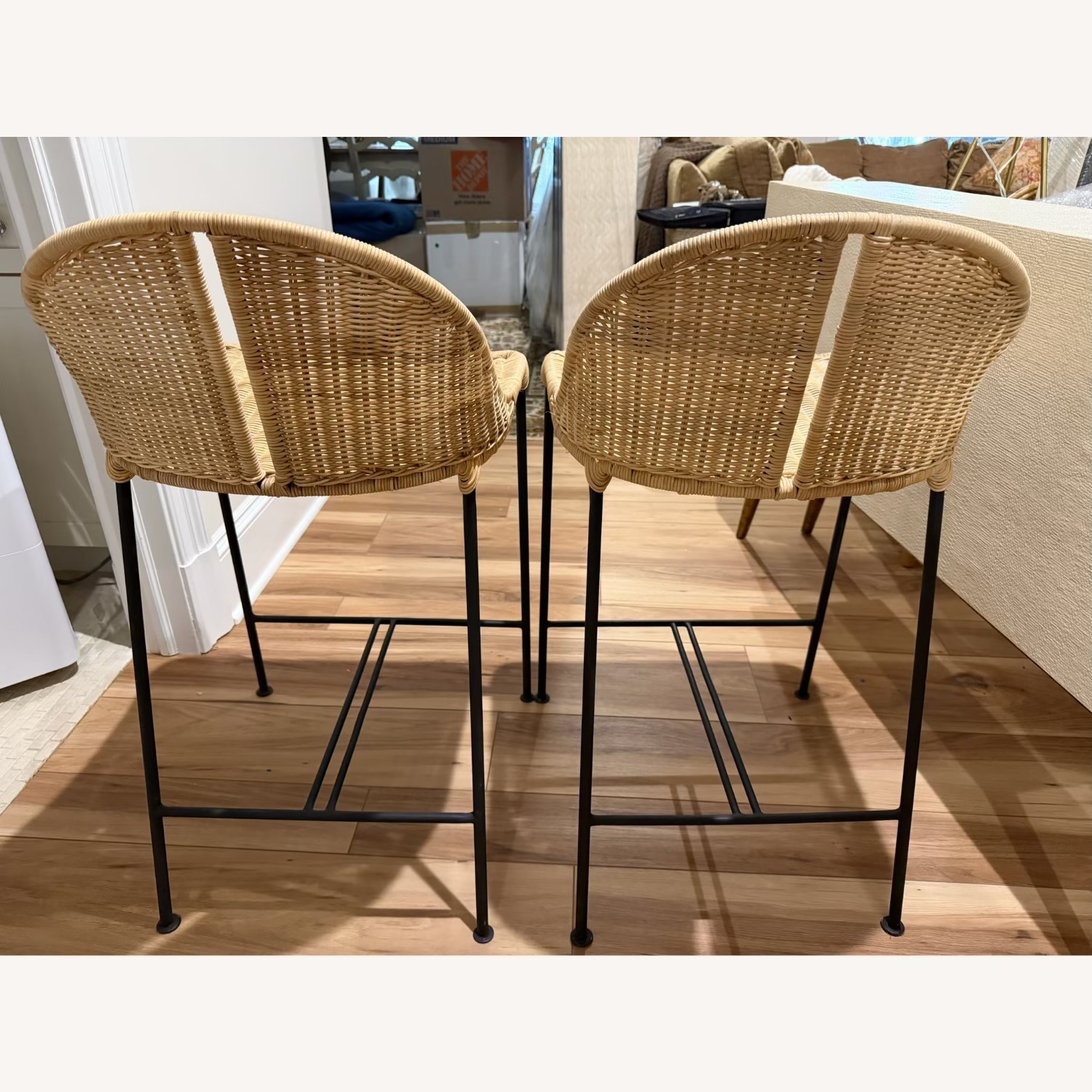 CB2 Cesta Rattan Counter Stools - image-2