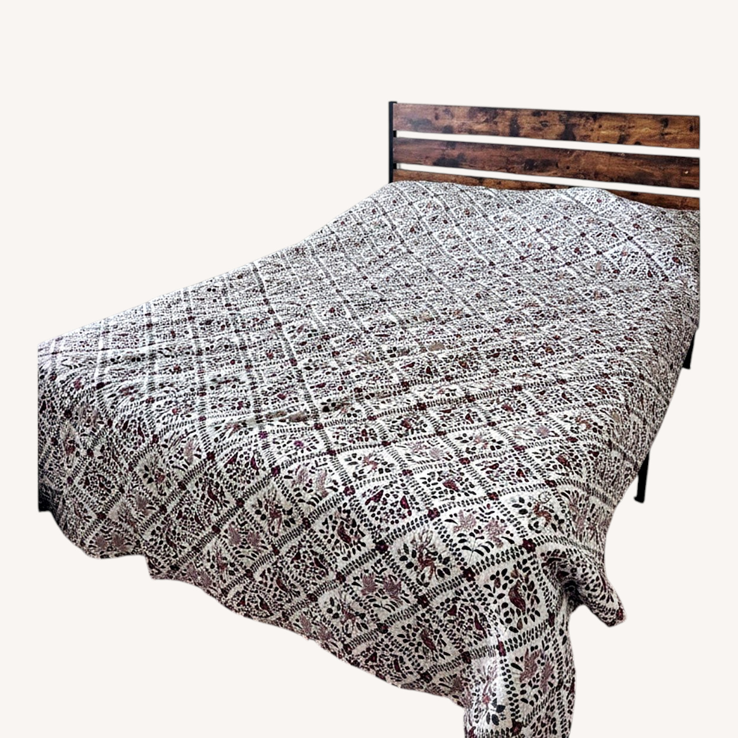 Dark Brown Metal Twin Bed - image-0