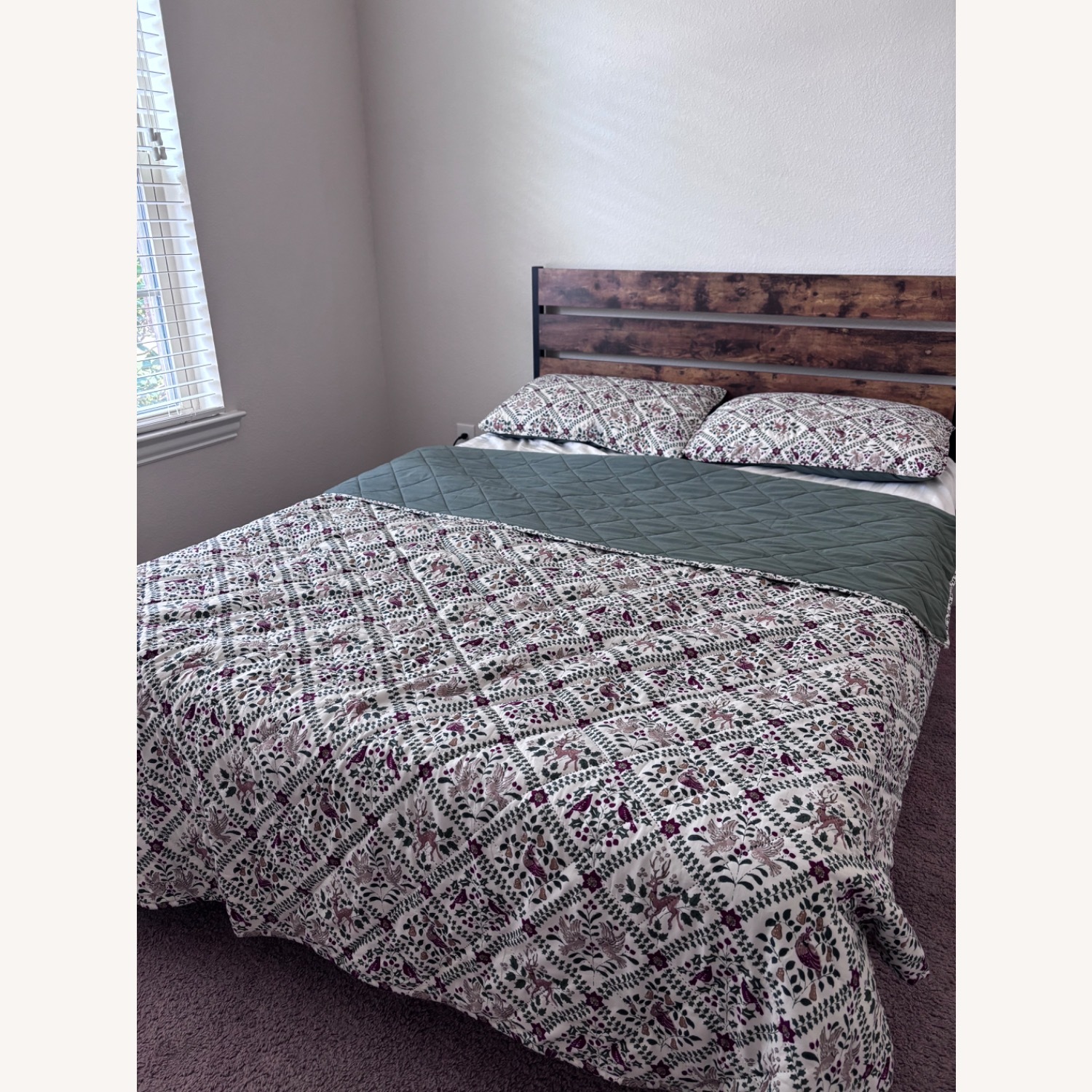 Dark Brown Metal Twin Bed - image-3