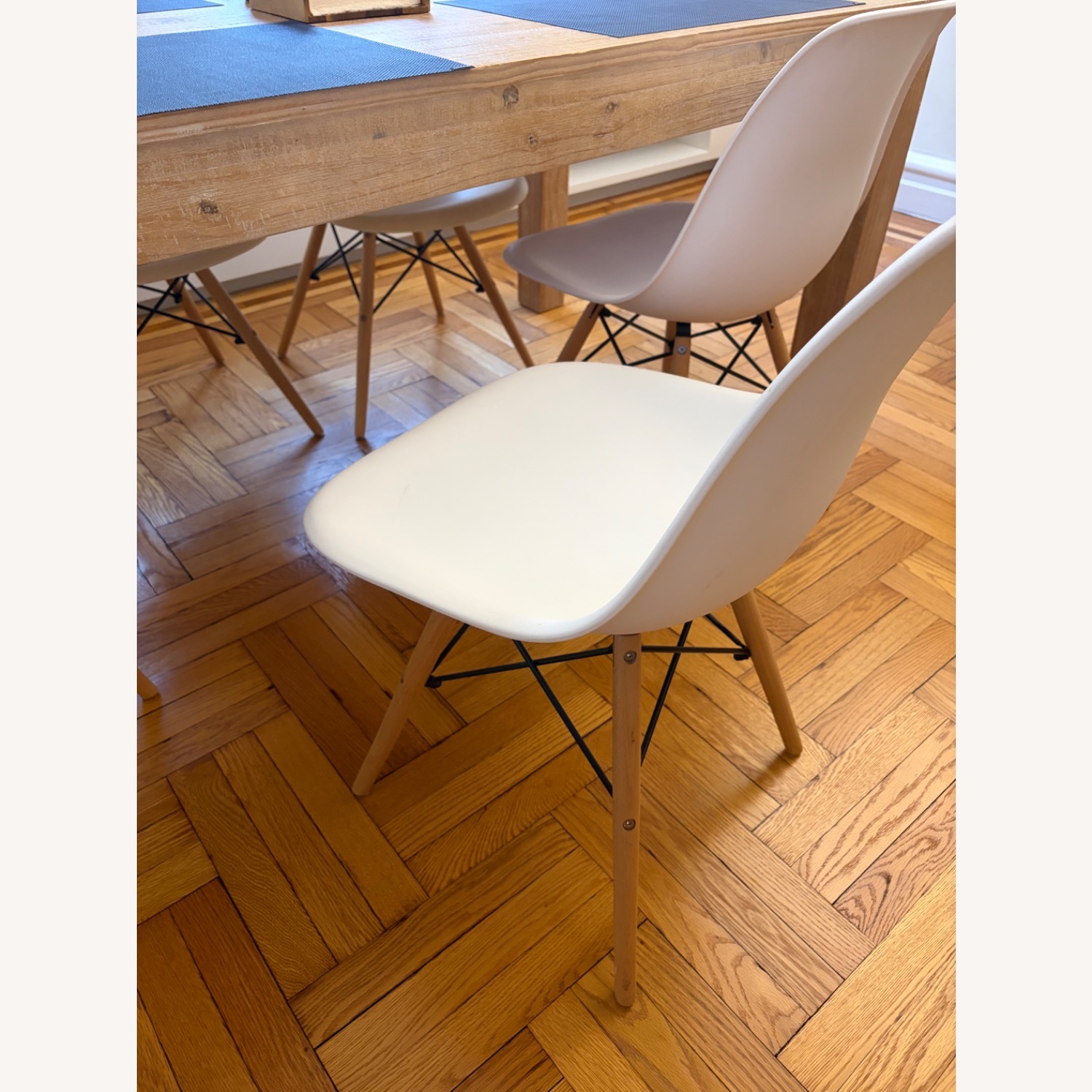 White Plastic Dining Chairs - image-3