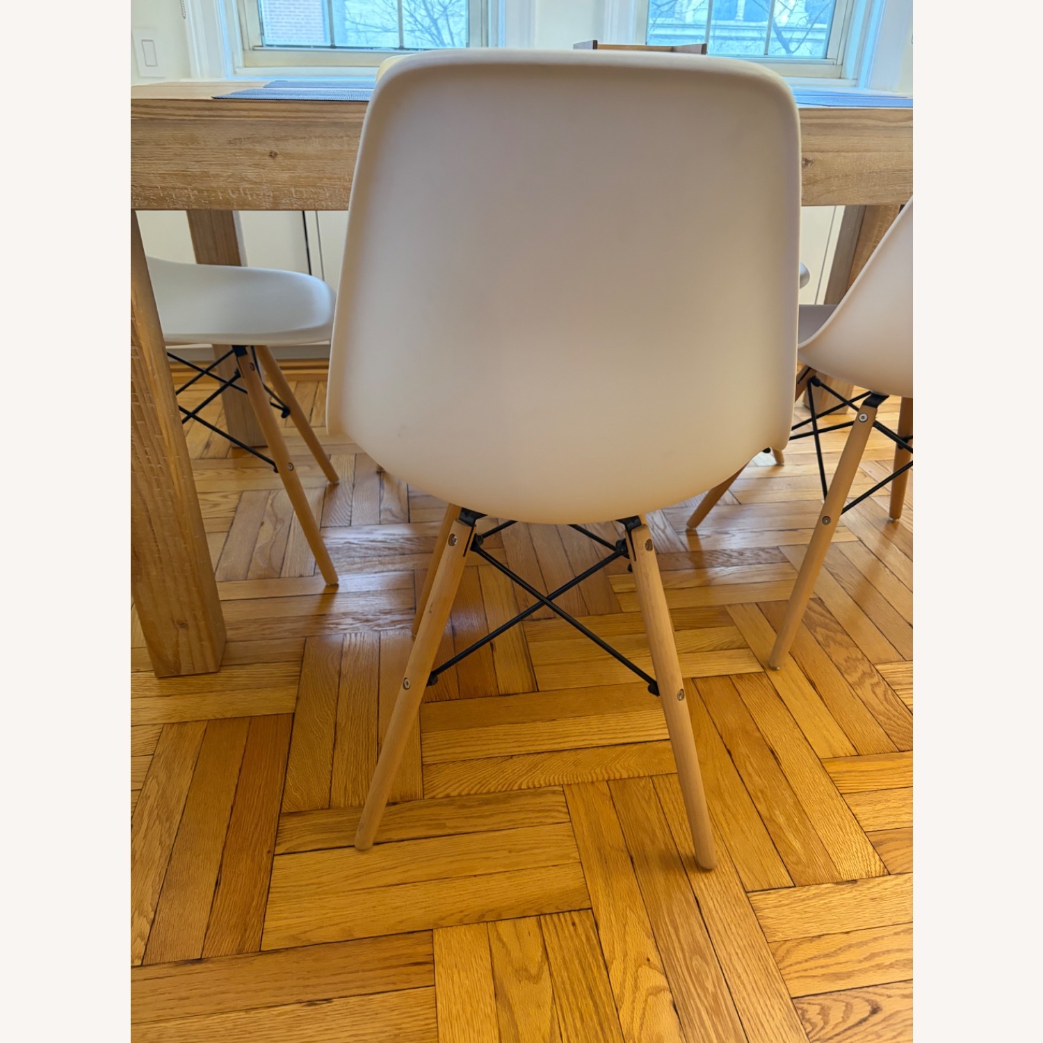 White Plastic Dining Chairs - image-2