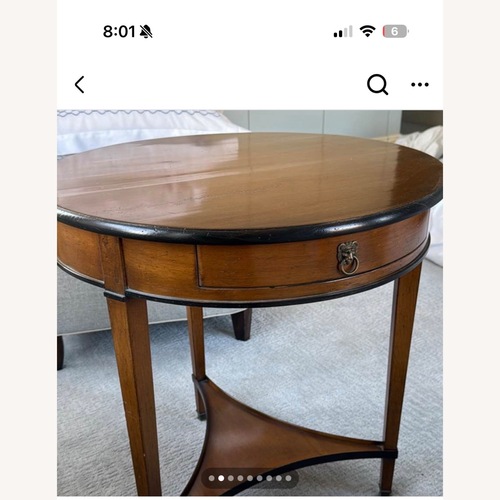 Used Round “de bournais”  Wood Side Table for sale on AptDeco