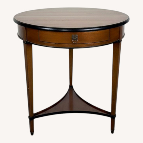 Used Round “de bournais”  Wood Side Table for sale on AptDeco