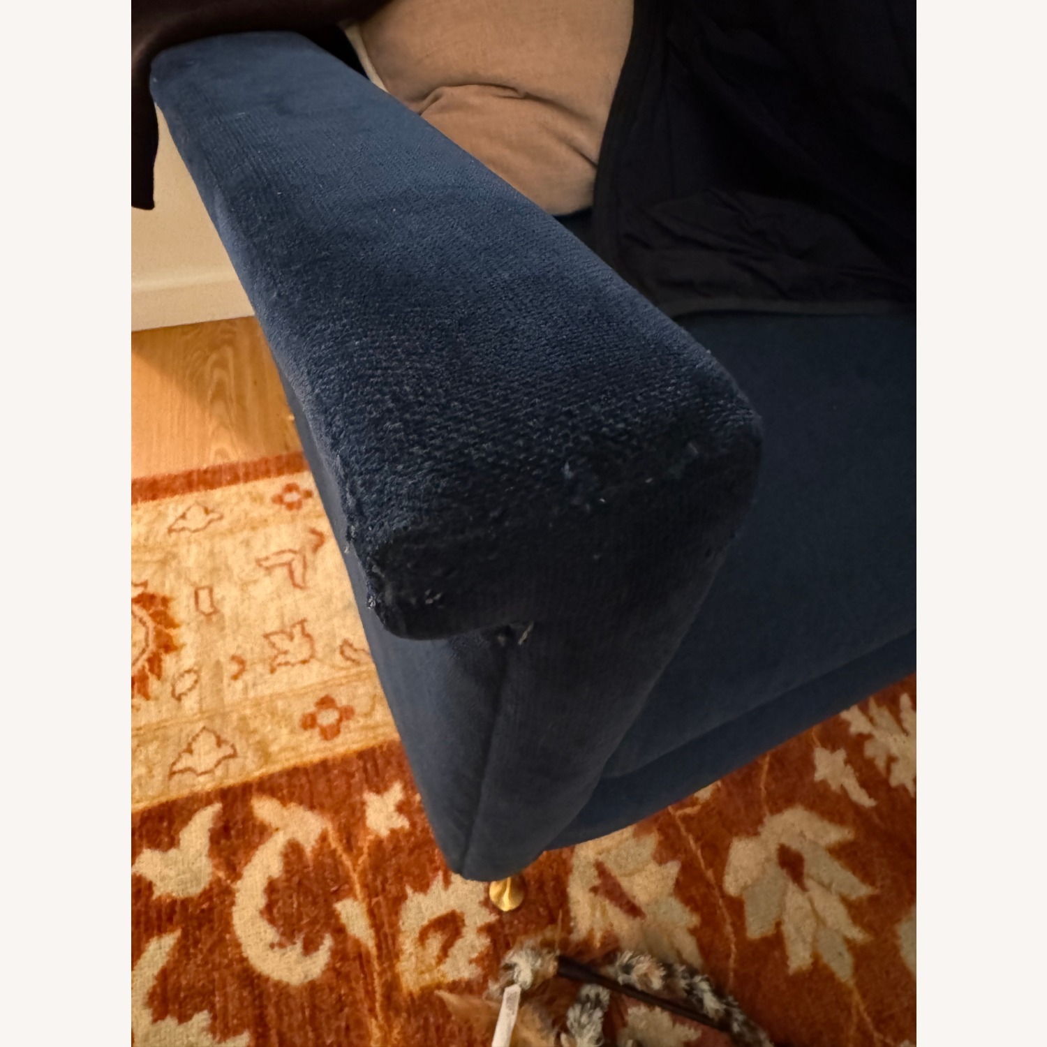 West Elm Carlo Blue Velvet Armchair - image-4