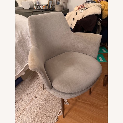 Used West Elm Finley Natural Fabric Dining Chair for sale on AptDeco