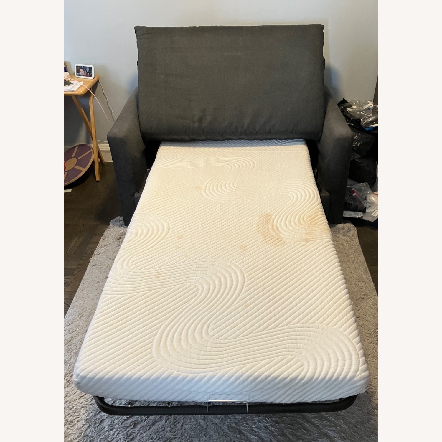 Dark Gray Fabric 2 Seater Sofa-Bed - image-2