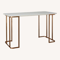 CB2 Dahlia White Marble Desk