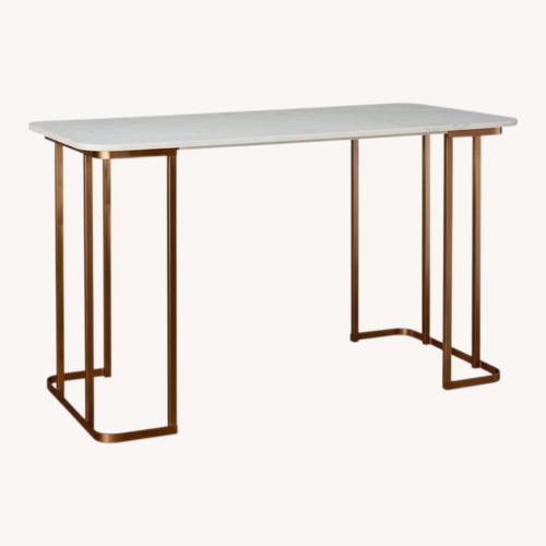 Used CB2 Dahlia White Marble Desk for sale on AptDeco