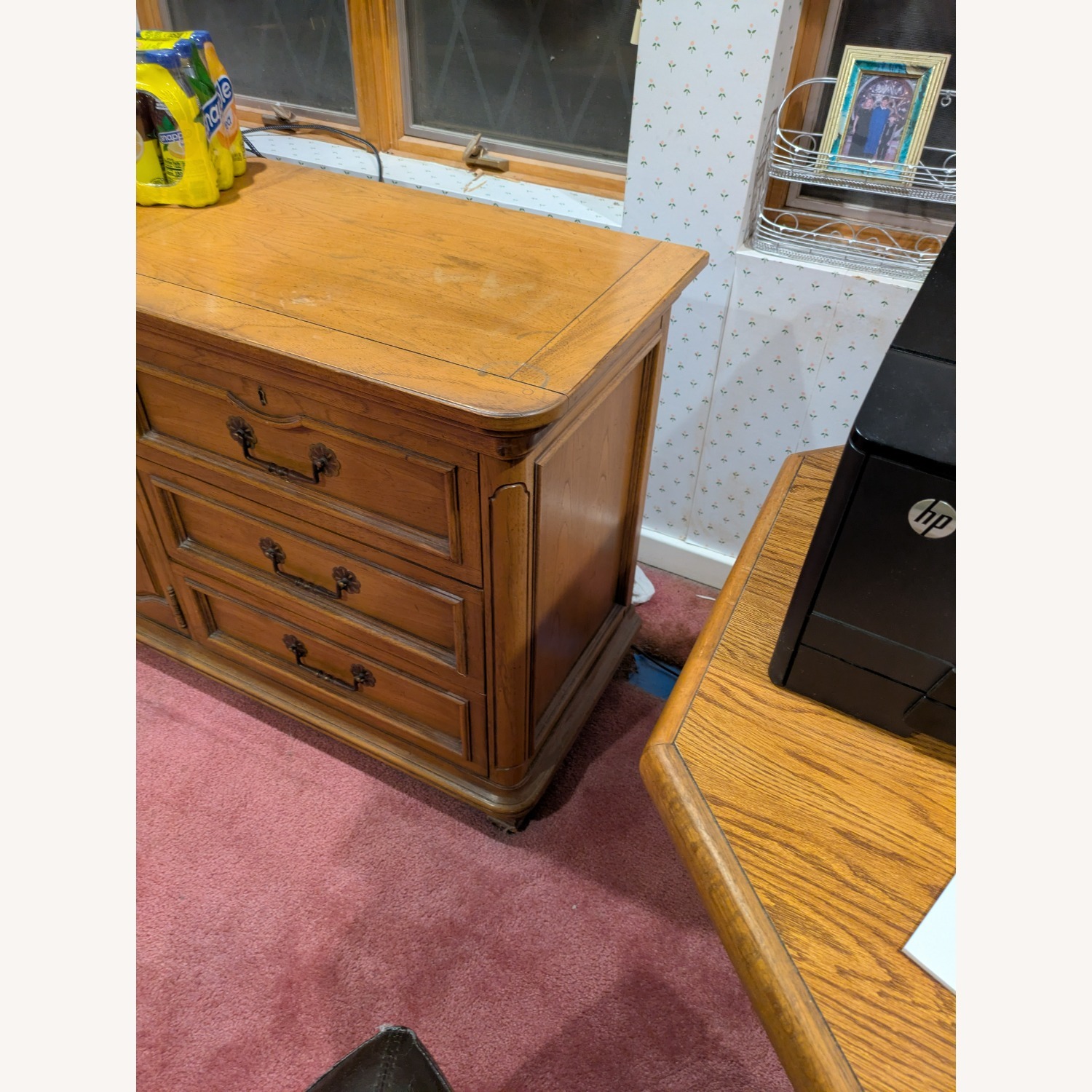 Vintage/Antique Dark Brown Wood Dresser - image-2