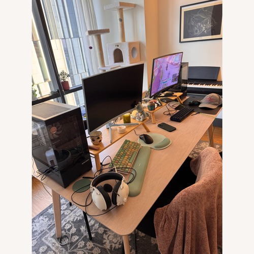 Used AllModern Evanston Dining Table in White Wash for sale on AptDeco