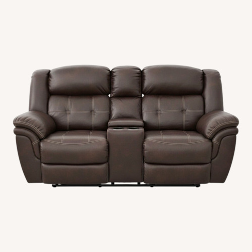 Used La-Z-Boy Dark Brown Leather Loveseat for sale on AptDeco
