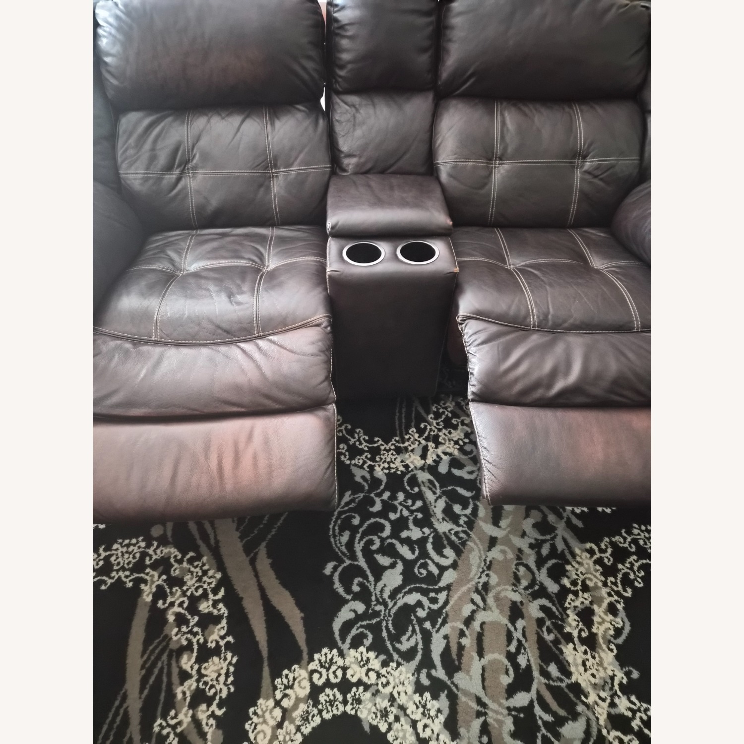 La-Z-Boy Dark Brown Leather Loveseat - image-2