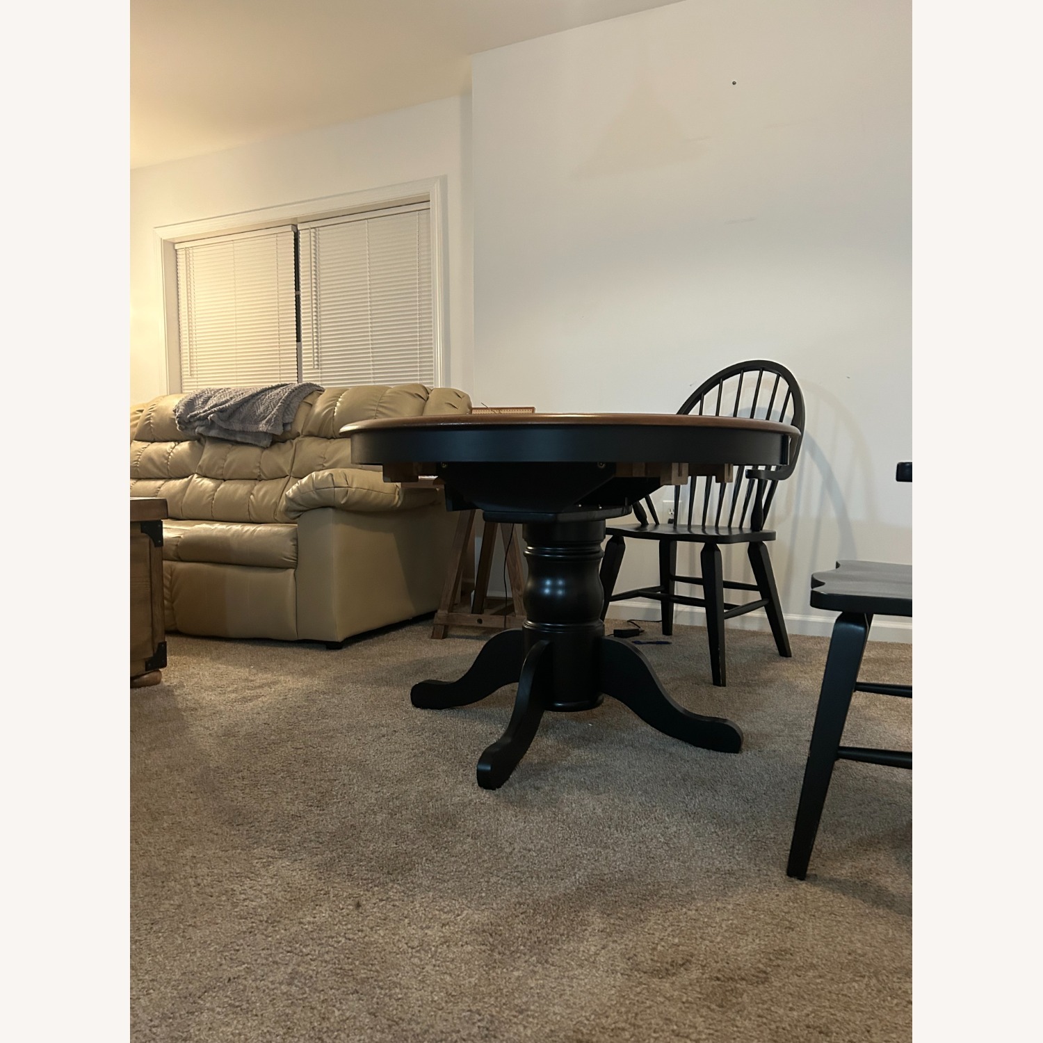 Dark Brown Wood Dining Set with 2 Chairs included - image-2